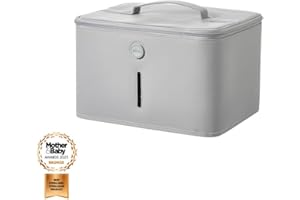 Nuby UV Baby Bottle Steriliser - 3 Minute Sterilising Cycle | Fast and Effective UV Electric Sterilising Solution | Kills 99.9% of Germs (Grey)