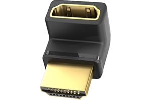 ULT-WIIQ 8K HDMI 2.1 Winkel Adapter, 270 Grad HDMI Abgewinkelt Winkelstecker mit 8K@60Hz, 4K@120Hz 144Hz 2K@240Hz, HDR, Dolby, eARC, HDCP 2.3 für PC, PS5, Apple TV Box, Projektor, Fernseher, Soundbar (1 Stück)