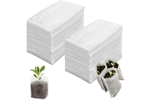 SAIJIAN 600 Pièces Sac de Semis 12 x 10 cm Biodegradables Sac de Pépinière Sac de Plantation Non Tissé pour Plantes Semis Sacs de Croissance d'élevage