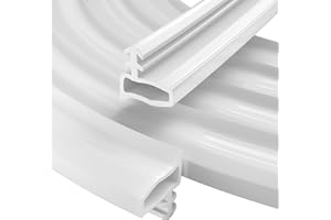 CUYSFEAD 10M Bianco Strisce di Tenuta,Guarnizioni in Gomma per Telai di Porte,Guarnizioni per Porte Interne, Strisce Isolanti di Tenuta per Porte, Strisce di Barriera Antirumore per Porte di Piccole Dimensioni