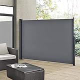 ✔️ ausziehbar: Vollständig ausgezogen ist das Seitenrollo 300 cm lang. Sie lässt sich bequem am Markisenpfosten sichern und in der Kassette wieder verstauen.