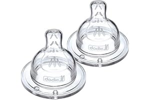 Dodie Sauger, flach, Antikolik, Sensation+, transparent, 0-6 Monate, Fluss 2