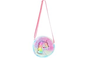 Spldsun Einhorn Handtasche Mädchen, Einhorn Umhängetasche Mädchen, Plüsch Einhorn Tasche Mädchen, Verstellbar, für Jahre, Kinder, Mädchen, Aufbewahrung von Tüchern, Masken, Kleinigkeiten