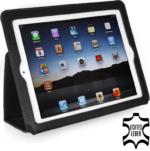 StilGut Executive Case Tasche aus feinstem Leder für das neue Apple iPad (3. und 4. Generation) in Schwarz