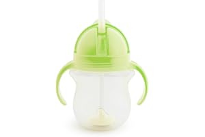 Munchkin Click Lock Tip and Sip Straw Cup | Baby Toddler Sippy Cups with Weighted Straw | BPA Free | Leakproof Cup | Dishwasher Safe | Baby Bottles -7oz/207 ml | Green