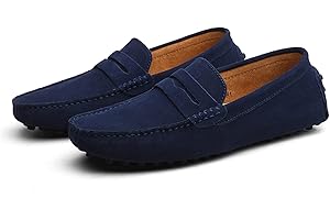LZQPEARL Penny Loafer Für Herren, Flache Schuhe Aus Wildleder, Modische Herrenschuhe, Slip on Boat Deck, Lässige Mokassin-Hausschuhe Für Unisex-Erwachsene Und Jugendliche