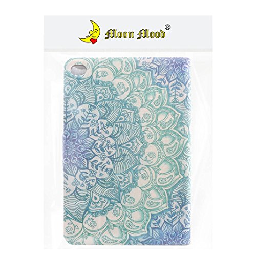 Moon mood® PU Leder Schutzhülle für Apple iPad Mini 4 (7.9 Zoll) Hart PC Innern Hülle mit Bunte Malerei 2 Kartenfächer Standfunktion Tasche - 7