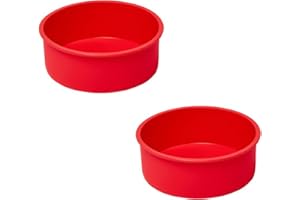 chongning 2 PCS Silicone Cake Moulds, Cake Tins, Round Cake Baking Pan, Nonstick Silicone Baking Moulds for Cake, Baking Tray for Muffins Puddings Bread (6 inch)