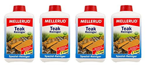 Preisvergleich Produktbild 4x MELLERUD Teak Reiniger 1L Set Teakholz Holzreiniger Garten Terrasse