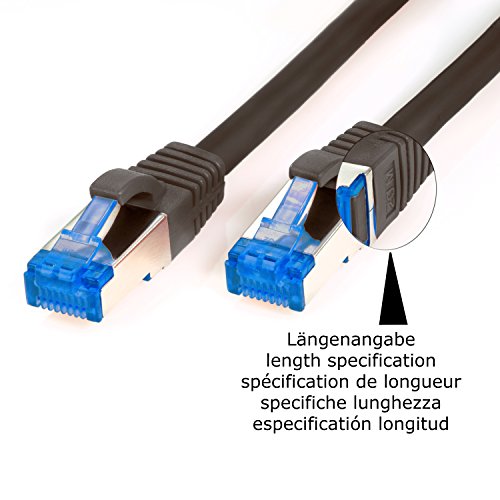 TPFNet (10er PACK) 2m CAT.6A – CAT6A Premium Ethernet LAN Patchkabel SFTP DOPPELT GESCHIRMT 500MHz | Gigabit Netzwerkkabel | LAN-Kabel | RJ45 Kabel | Internetkabel | RJ45 Netzwerk Anschlusskabel | Patch Kabel | Ethernet Kabel mit Knickschutztülle, 10 Gigabit schwarz (RJ45, Cat 6A, Twisted Pair, S/FTP (PIMF) DOPPELT GESCHIRMT, CAT.6A – CAT6A EIA/TIA, Class EA, halogenfrei, 10 Gigabit/s) - 5