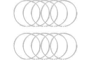 CYIOU 10 Pcs 2.2 Inch Ring Binder Key Ring Hoop Leaf Binder Book Rings Keychain Ring Reinforcement Rings for Index Card Scrapbooking Album Shower Curtain (Silver)