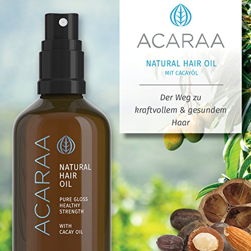 ACARAA Haaröl, 1x100ml, für gesundes & festes Haar | neu: Cacayöl | Arganöl, Mandelöl, Jojobaöl | Frischer Duft | als Leave-in Produkt oder Haar-Kur verwendbar | stärkt Haarwurzeln und verleiht natürlichen Glanz | Naturkosmetik | Markenprodukt aus Deutschland - 4