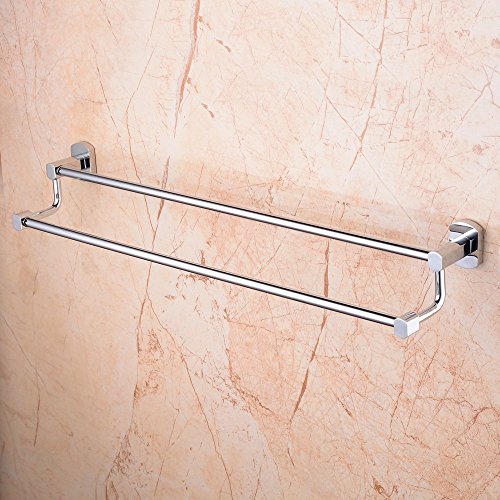 Hiendure® 60cm Messing Wandhalterung Bad Handtuch Regal Handtuchhalter, verchromt - 2