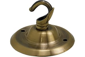 LEDSone Vintage Ceiling Rose Hook Plate Metal Green Brass 75mm Chandelier Light Fitting with Pre-Drilled Holes for Mounting Chandliers Pendant Lights Wall Lamps Hanging Lights Planters Decorations