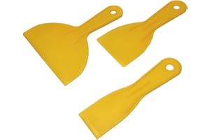 LOGOK2K Cotarba 3PC Set Durable Plastic Scraper Filling Knife Spreader Putty Mixer Skimmer Paint