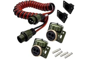 SERTPLAS Bobina eléctrica Nato de 2 polos de 50 mm², 2 x 50 mm², espiral OTAN de 4 metros, cable en espiral de 12 V/24 V, 2 enchufes OTAN con 50 mm² de tinta. Junta de goma, también se puede utilizar