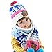 Wawoo®Baby Boys/Girls Winter Beanie Cap Childrens Warm Wool Knitting Hem Lined Fur Pom Pom Hat+ Scarf+ Mittens 3 in 1 Set for Kids 8-12M/1-2T/2-4T/4-8T