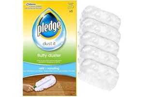 DTD QUALITY MATTERS Pack of 5 Pledge Fluffy Dusters Refill Pack Long Fluffy Fibres For Easier Dusting | Pick Up Dust & Common Allergens Replacement For Pledge Dusters Refills, White (5)