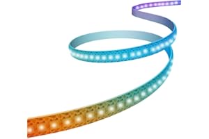 CUQI Taśma LED WS2812B, Indywidualnie Adresowalna Taśma LED 5050 SMD 256 RGBIC do Projektowania DIY i Dekoracji Wnętrz (Biała, 144 Diody LED/1M)