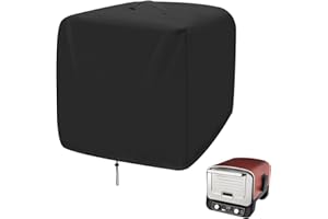 Fenghome Cubierta para horno de pizza para horno Ninja Woodfire serie OO101, resistente al agua, con cordones ajustables y asa superior, accesorios para horno de pizza, color negro (56 x 47 x 37 cm)