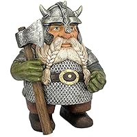 Wikinger Victor Norse Zwerg Gnom Statue - Wikinger Garten Gnom Farbige Dekoration für Patio Gartenzwerg Deko Garten für…