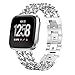 Produktbild Luxury Edelstahlband Handgelenk Band Armband Ersatz Für Fitbit Versa Legierungsbänder Strap für Fitbit Versa,22mm Bandlänge ca 174 mm (Silber)