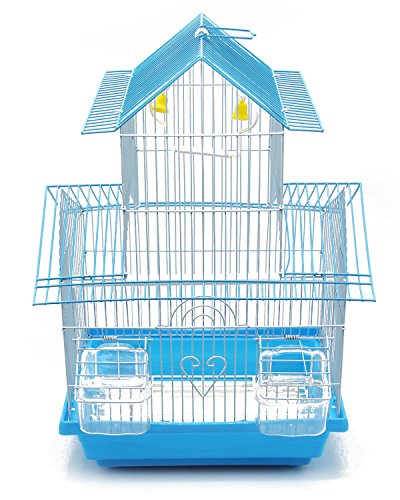 BPS Cage à Oiseaux en métal avec mangeoire Biberon Benne à trémie 2 Tailles M/L Couleur Expédition aléatoire (M: 30 x 23 x 47 cm) BPS-1207