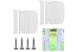 HAZMA 2 Set Maniglia Porta Finestra, Maniglia Per Portafinestra Per Un'Installazione Salvaspazio Tra Porta E Tapparella. Con Viti, Maniglia Porta Esterna Per Numerose Applicazioni(Bianca，B)