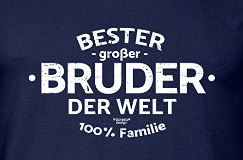 Geschenk-Set :: Bester großer Bruder der Welt – Kissen inkl. Füllung und Urkunde Geschenkidee zum Geburtstag Weihnachten als Weihnachtsgeschenk Geburtstagsgeschenk Farbe:navy-blau - 2