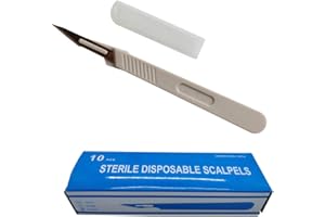 CLABMROEC Coltello in acciaio inossidabile sterile NO.11 per dermataplaning chirurgico, anatomia del laboratorio, intaglio, coltello hobby artigianale, dissezione medica, podologia