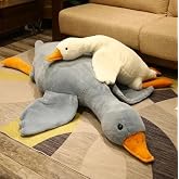 Cute Plush Sleeping Friend Goose 75cm - Flying Goose Morton Sleeping Pillow Gray