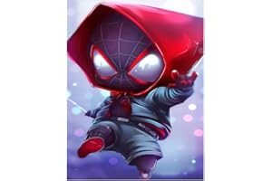 BAYIDUN 5D DIY Diamond Art Painting Kits Vollbohrer, Cartoon Spider Man Strass Kristall Diamant Kreuzstich Stickerei Leinwand Malerei Bilder Painting nach Zahlen für Erwachsene Kinder Haus Wohnwand (E)