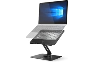 Minthouz Support pivotant à 360° pour Ordinateur Portable - Hauteur réglable - Convient à Tous Les Ordinateurs Portables de 10 à 17 cm (Noir)