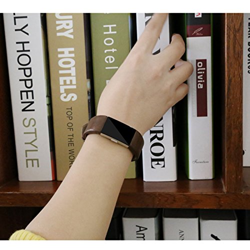Für Fitbit Charge 2 Armbänder Leder Band, verstellbare Ersatz-Sportbänder für Fitbit Charge 2 Fitness Armband - 6