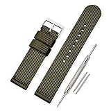 [Característica especial] Pulsera de reloj de alta calidad, está hecha de Lona, esta correa de reloj tipo es duradera, suave, & transpirable con bordado agregado.