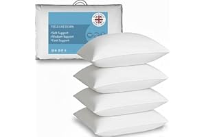 GB TEXTILE 4 Pack Deluxe Super Bounce Back Pillows - 2 Bedding Set - 2 Pairs plain pillows