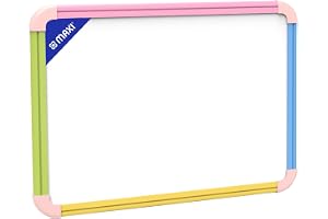 Maxi Double Sided Magnetic White Board with Plastic Colour Frame A4 [ 210mm x 297mm]| Magnetic Dry Erase Boards Mini Drawing Board For Home Office & School