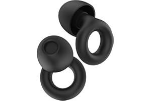 LURELUXE Ohrstöpsel zum Schlafen,Ohrstöpsel für Geräuschunterdrückung,Silikon Wiederverwendbare zum Ohrstöpsel,geeignet für Flugzeug Reisen,Arbeit,Schlafen und Konzert,4 Größen XS/S/M/L - schwarz