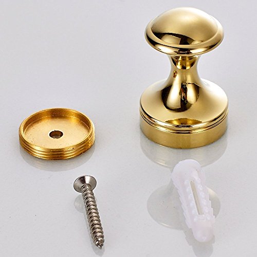 Weare Home Luxus Gold Finished Deko Badezimmer Zubehör einfach Einzeln Wandmontag Modern Mantelhaken Hütenhaken Haken Handtuchhaken aus alle Messing, 5 Stück - 7