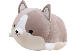 LICHENGTAI Shiba Inu Peluche Cuscino, Peluche Cane Corgi Peluche Animali Farciti Peluche Morbidi e Carini Animali Bambola, Giocattoli Bella Animale Bambini Regalo Di Compleanno Corgi Peluche Cuscino, 35cm