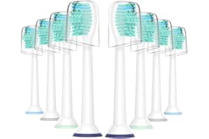 VINFANY YanBan Cabezales de repuesto compatibles con Philips Toothbrush HX6530 HX6014 Healthywhite + Adaptiveclean, paquete de 8 cabezales de cepillo de dientes