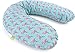 Produktbild Priebes Nackenhörnchen Peter | Reisekissen für Kinder und Erwachsene | Nackenstütze Nackenkissen mit Stützfunktion | Verhindert Abkippen des Kopfes | 100% Baumwolle, Design:flamingos aqua