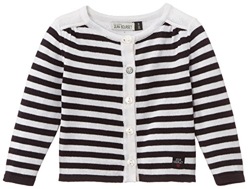 Jean Bourget Baby Girls 0-24m CARDIGAN TRICOT Striped Cardigan, Multicoloured (Noir Délavé), 9-12 Months (Manufacturer Size: 12 Months)