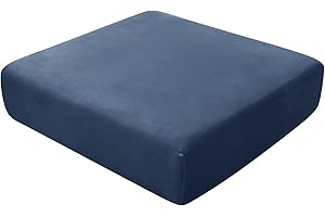 BXFUL Sofa-Sitzkissenbezüge, Sofakissen-Bezüge Stretch-Samt, Couchkissen-Bezüge Ersatz für individuelle Kissen mit elastischem Stoff (2-Sitzer,Navy blau)