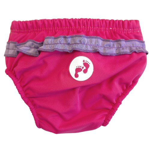 Two Bare Feet Baby Swim Nappy - Reusable Washable Nappies 0-24 months (Medium 12-18mths, Raspberry/Lilac)