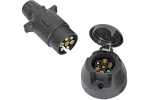 TAEUYYM Enchufes de Remolque 7 Pines Y Zócalo de Remolque 7 Pines, 12V Impermeable Enchufe Remolques Conector, Enchufe Zócalo Remolque 7 Pines Hembra Macho, para RV Autos Remolque (Extremodeltornillo)