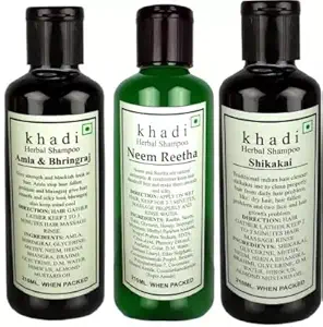 Khadi Herbal combo - Amla bhringraj , Neem Reetha & Shikakai shampoo (630 ml)