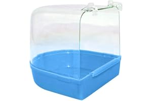 Benoon Hängender Käfig Haustier Vogel Papagei Transparente Badewanne Badewanne Duschbox Hängender Käfig Dekor Blau