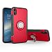 Produktbild Shinyzone Ring Stand Hülle für iPhone XS Max, Kohlefaser Anti-Rutsch Kompatibel mit Magnetischer Autohalterung Dual Layer TPU + PC Design Schutzhülle für iPhone XS Max-Rot