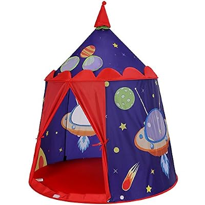 SONGMICS Tente de Jeu Château de Prince pour Garçon, Maison de Jeu Intérieure et Extérieure, Portatif avec Sac de Transport, Cadeau pour Enfants, Certifiée par EN71, Bleu LPT01BU
